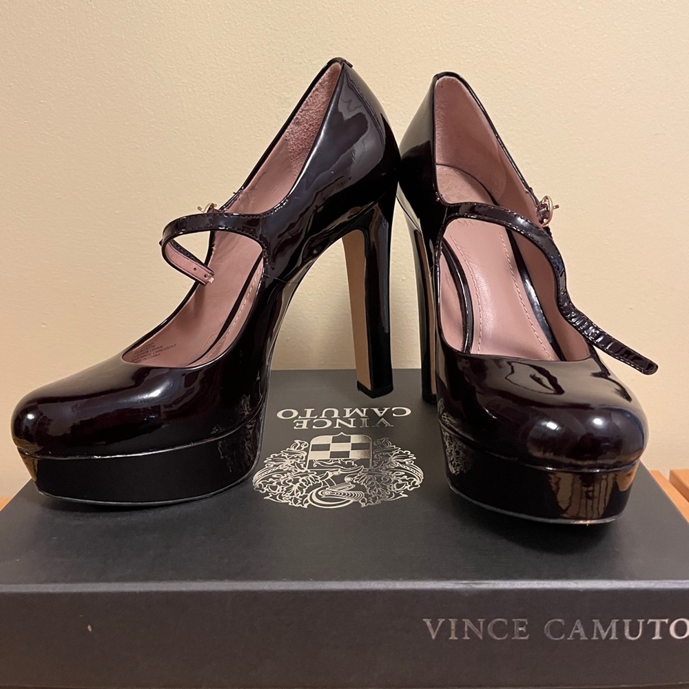 Vince Camuto Jasper Super High Platform Mary Janes Ruby Color
